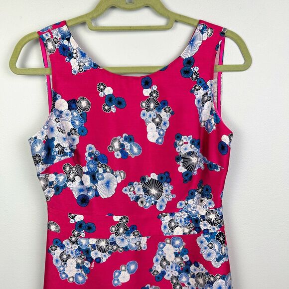 Diane von Furstenberg DVF Topanga Pink Floral Jacquard Fit & Flare Dress Women 2 - Picture 4 of 13